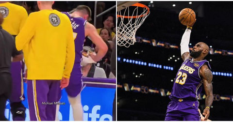 ВИДЕО: Нервозниот Дончиќ и удри во ЛЕД екранот, Лејкерси тесно ја победија Филаделфија