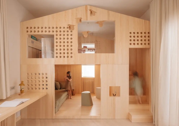 Куќичка за деца е детаљ што го издвојува овој стан во Сараево од мноштвото современи ентериери