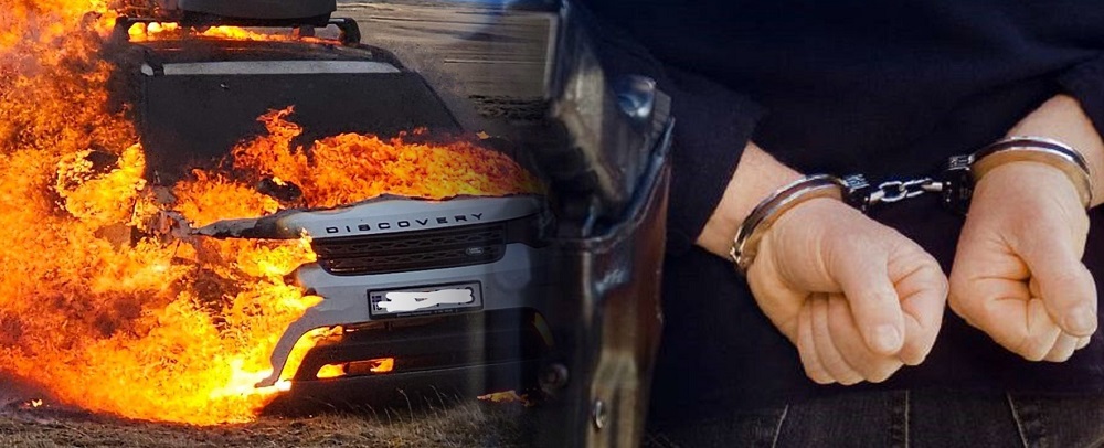 Приведени четири лица што се сомничат дека го подметнале пожарот на струмичкиот „ленд ровер“