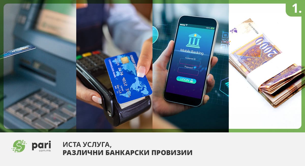 Иста услуга, различни банкарски провизии: од 25 до 199 денари за одржување сметка