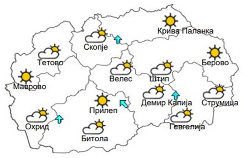 Времето денеска: Претежно сончево со температура до 16 степени
