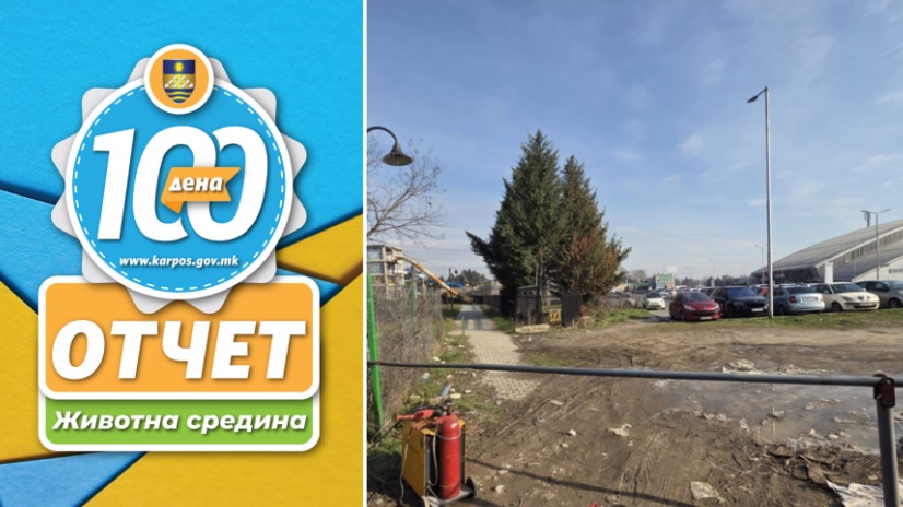 Исчистен просторот кај СЦ „Борис Трајковски“, подигнати 3.500 м³ отпад за 100 дена