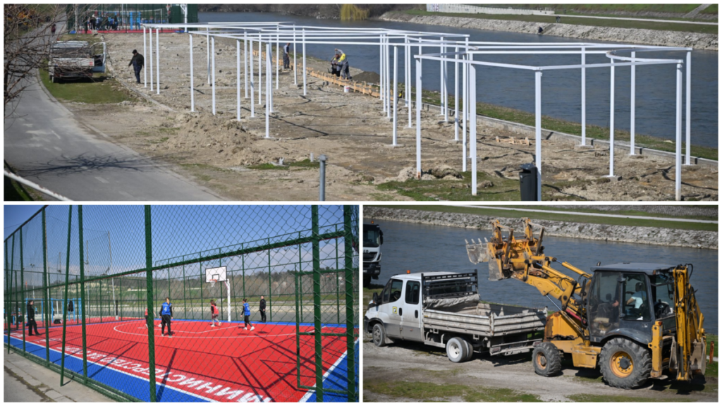 Кејот на Вардар добива модерен лик: Реконструирани фудбалски и баскет терени