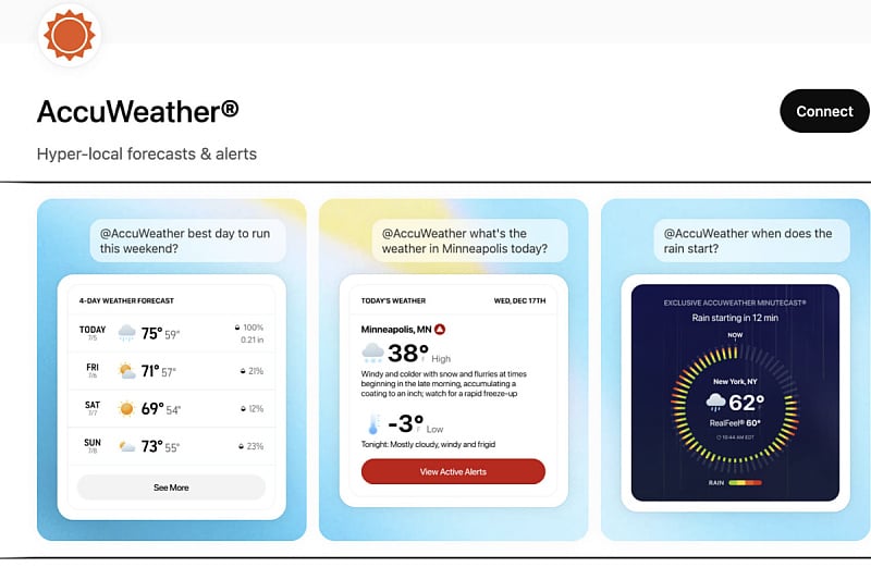 AccuWeather сега е достапен и во ChatGPT