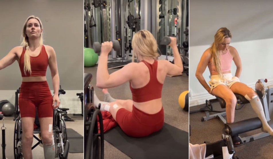 Линдзи Вон застана на нозе и веднаш почна да вежба!