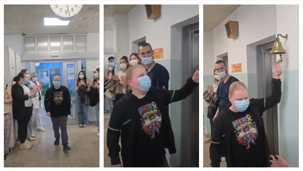 ВИДЕО Ѕвончето повторно заѕвони на Детска клиника: Јован храбро ја победи тешката битка