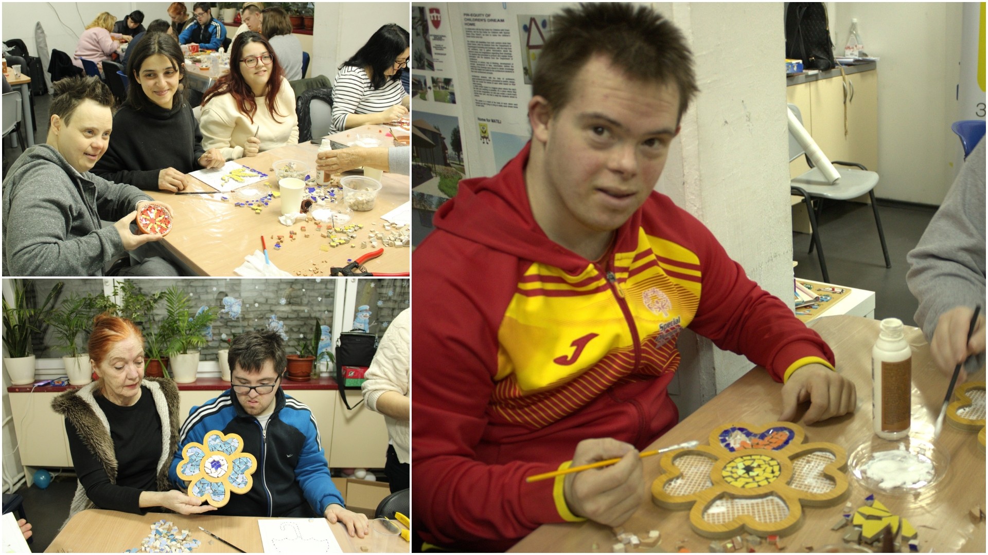 Мозаик на можности: Деца со Даунов синдром во креативна работилница изработуваа мозаици како можност за одржливо самовработување