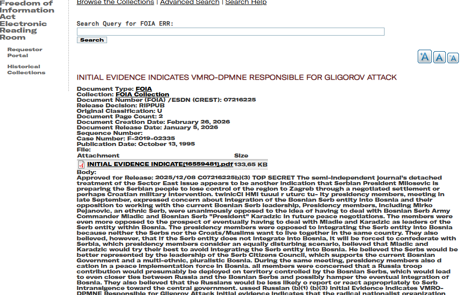 Филипче: ЦИА објави кој учествувал во атентатот на Глигоров