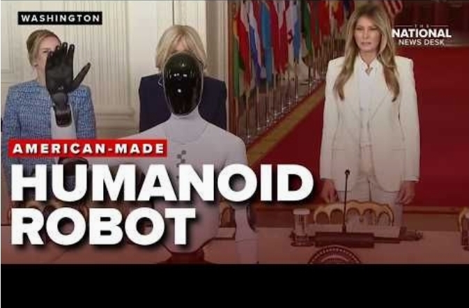 Меланија Трамп пристигна на самит во Белата куќа во придружба на хуманоиден робот