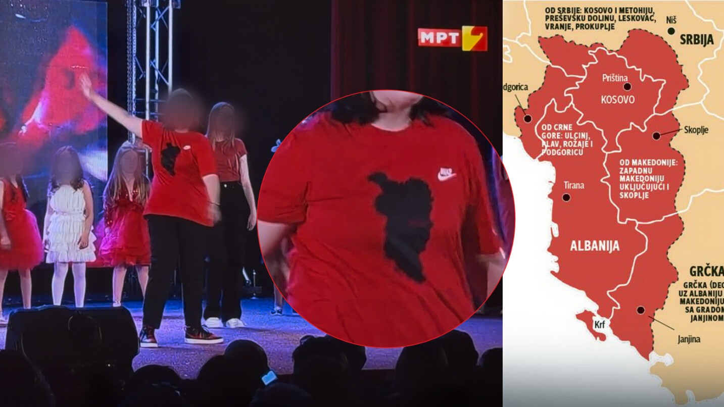 Снимка од детски фестивал каде девојче пее за „Голема Албанија“ била емитувана на МРТВ2