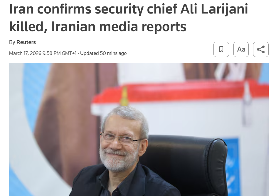 ИРАН ПОТВРДИ: Убиени се Лариџани и командант Сулејмани