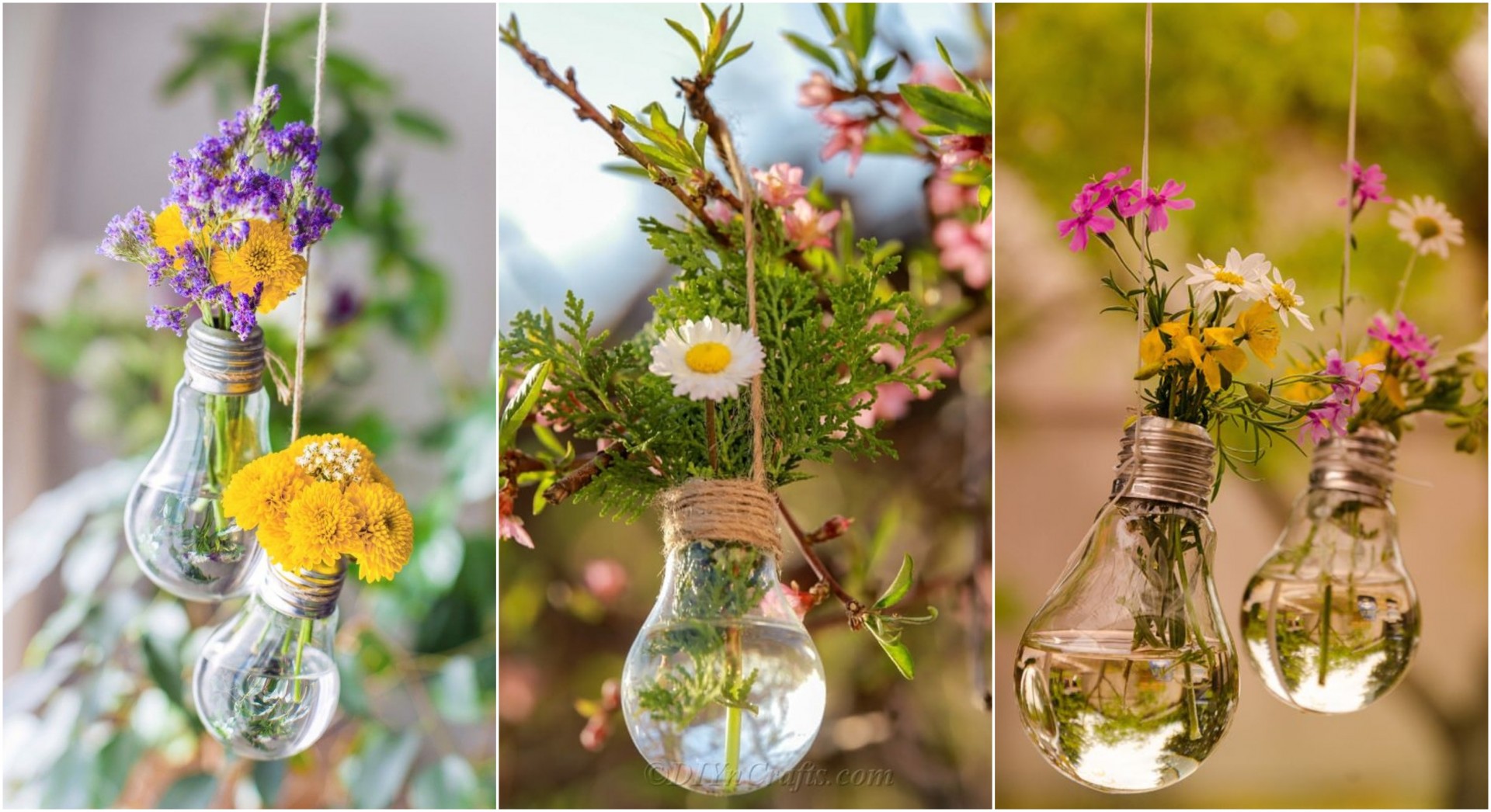 Не фрлајте ги старите сијалици: Направете си мини вазни за цвеќиња