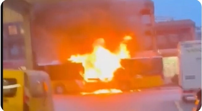 (Видео) Трагедија во Швајцарија: Неколку лица загинаа во пожар во автобус, лице се полило со бензин и се запалило внатре