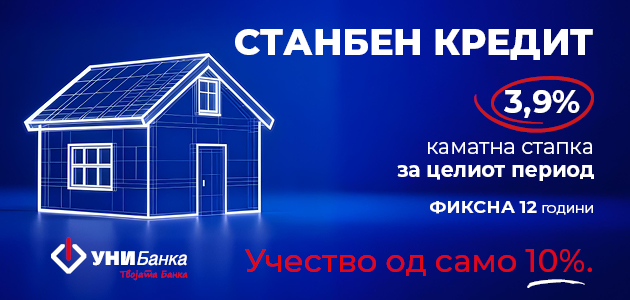 Станбен кредит од УНИБанка со фиксна камата од дури 12 години