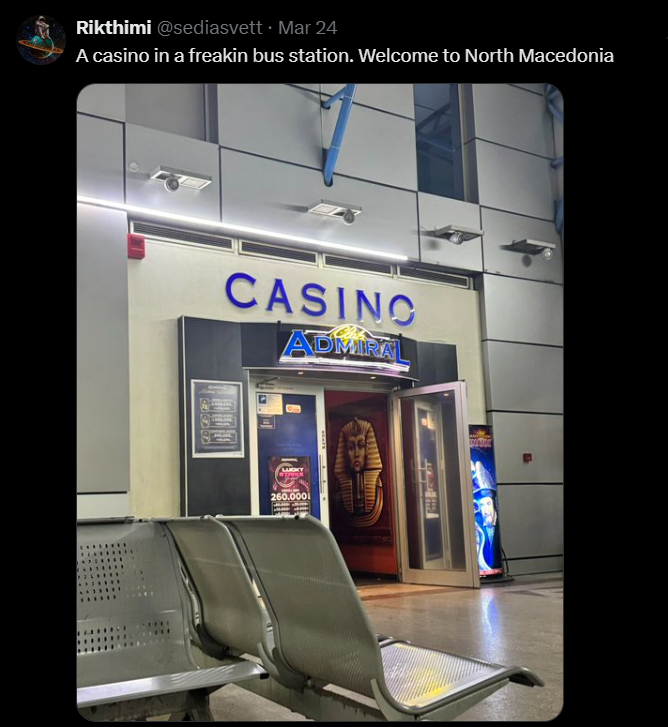 Еве што ги пречекува странците кога ќе излезат од автобус во Македонија – Казино во автобуска станица