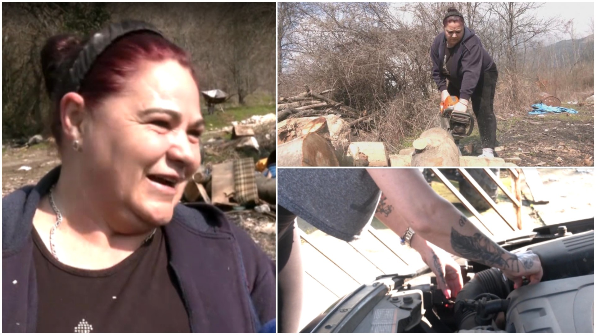 Надежда работи на варовник и нива, а оди и во шума по дрва! Има четири деца и вели: „Не, не ми е тешко“