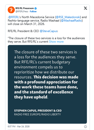 Се затвора македонскиот сервис на Радио Слободна Европа