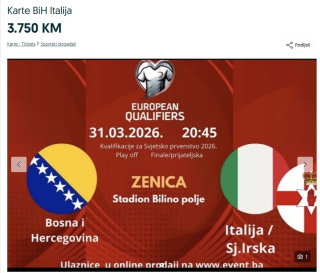 Лудница во БиХ за бараж-финалето со Италија – билетите на црно одат и до 2.000 евра!