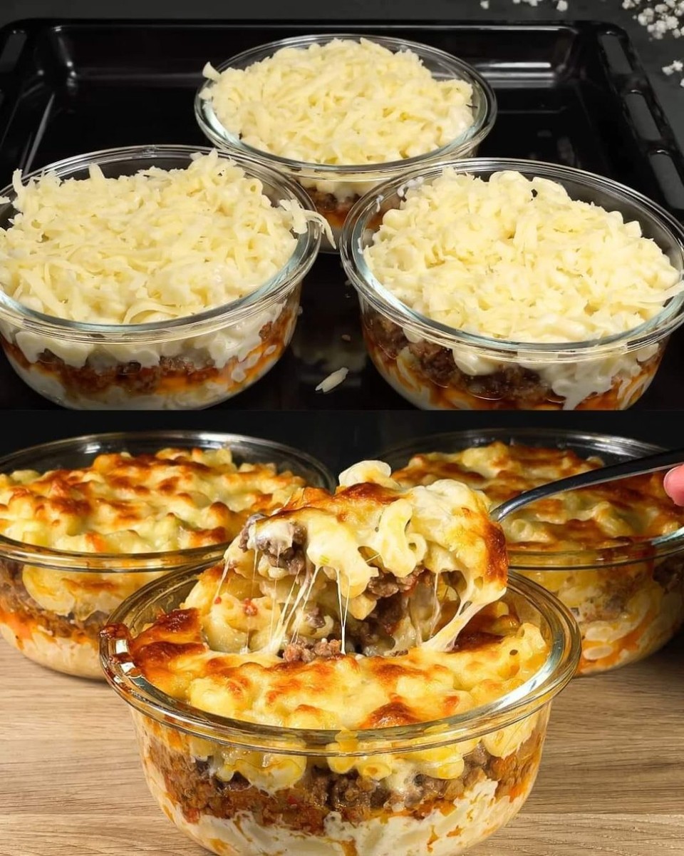 Пријател од Италија ми го кажа овој рецепт: Потпечени тестенини со мелено месо и кремаст сос од сирење