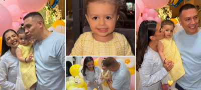 Иван Јованов и сопругата направија роденденска забава за Ниа (2) – Мајката и ќерката модно усогласени, торта со пчелички