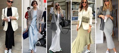 Моден аутфит со кој нема да сте здодевни на работа – 16 комбинации на фустан со патики (фото)