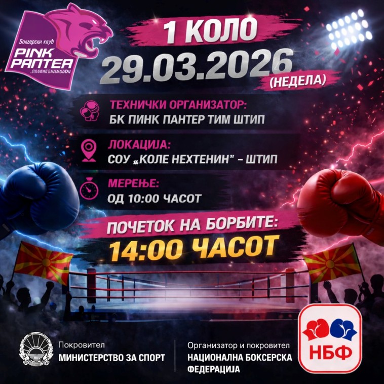 Рекордни 30 борби ќе се одржат во 1.коло на Првата и Младинска бокс лига во Штип