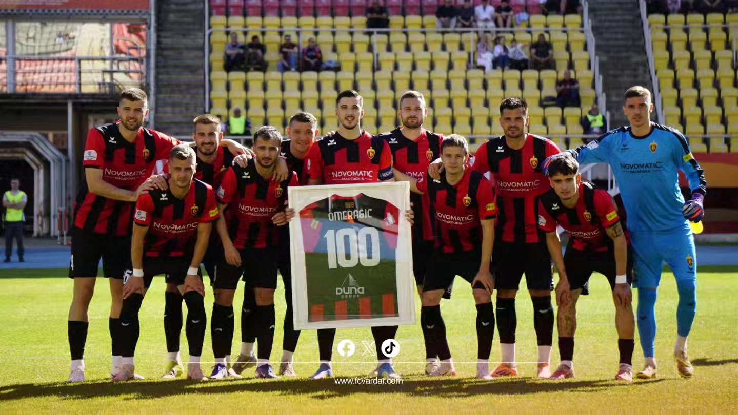 Азер Омерагиќ со хет-трик ја прослави „стотката“ во дресот на Вардар (ФОТО)