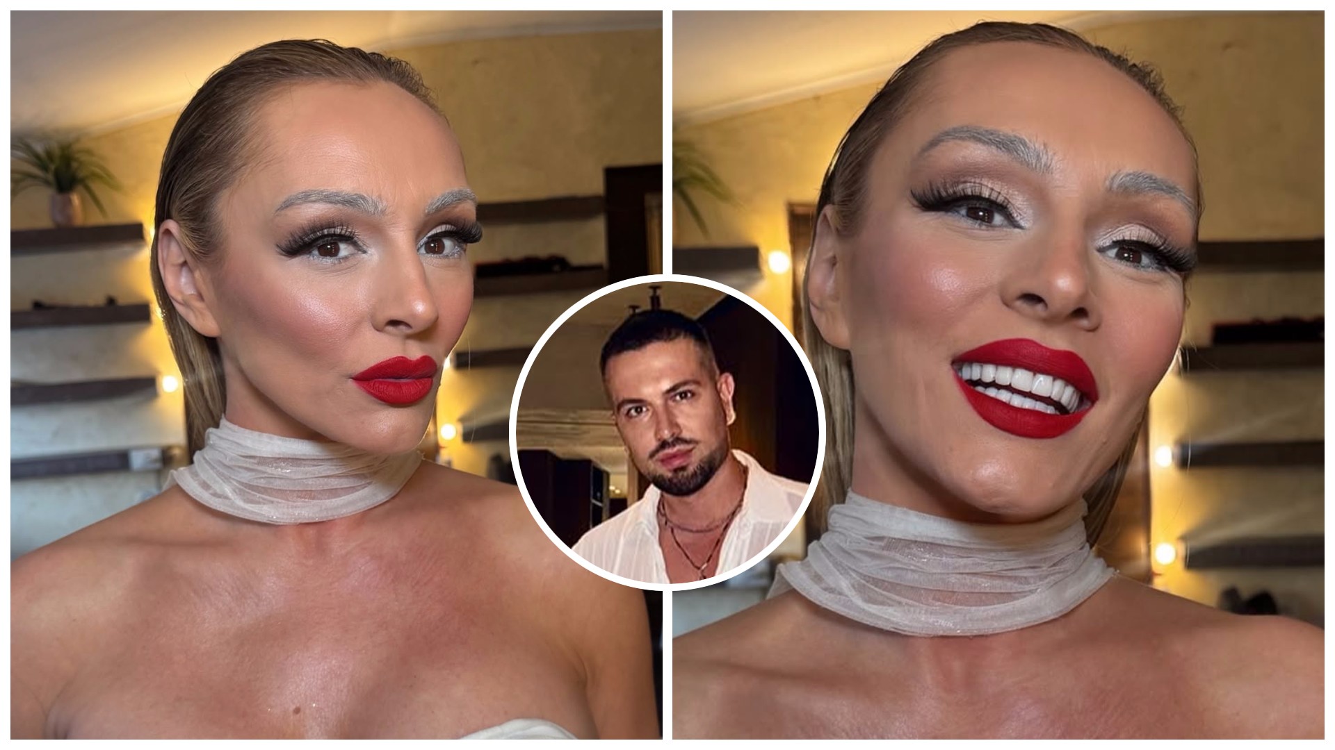 Бели веѓи и црвени усни: Нашиот стилист Зоки Давитков ја дотера Анабела Атијас како за на црвен тепих