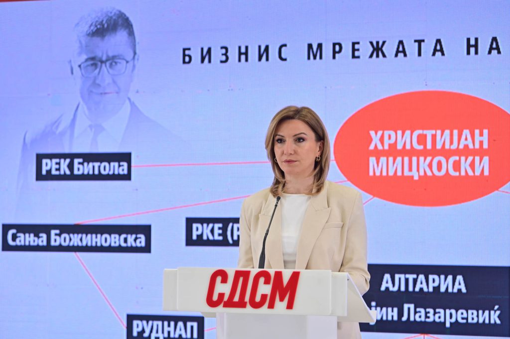 СДСМ: Божиновска вклучила фирма во бизнис-мрежата на енергетика чиј сопственик е на „црната листа“ на САД