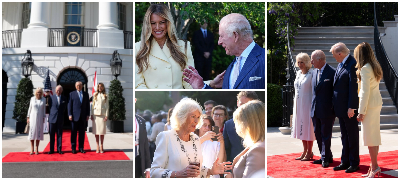 На чај со Доналд и Меланија, па раскошна забава во градина: Кралот Чарлс и Камила во официјална посета САД (фото)