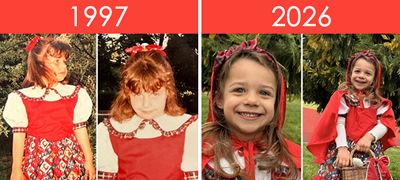 Majка од Скопје ја маскираше ќерката како Црвенкапа, во свој фустан од детството – го најдоа во плакарот на дедо и баба