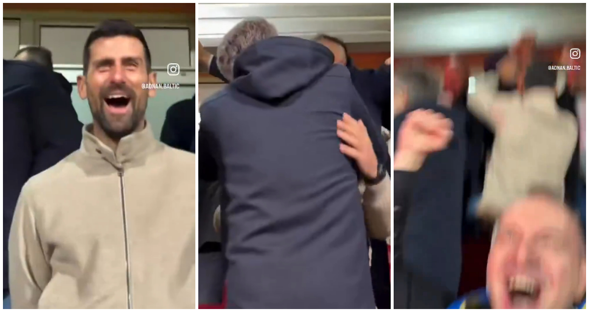 Еве како Новак Ѓоковиќ славеше на трибината во Зеница по босанската победа (ВИДЕО)