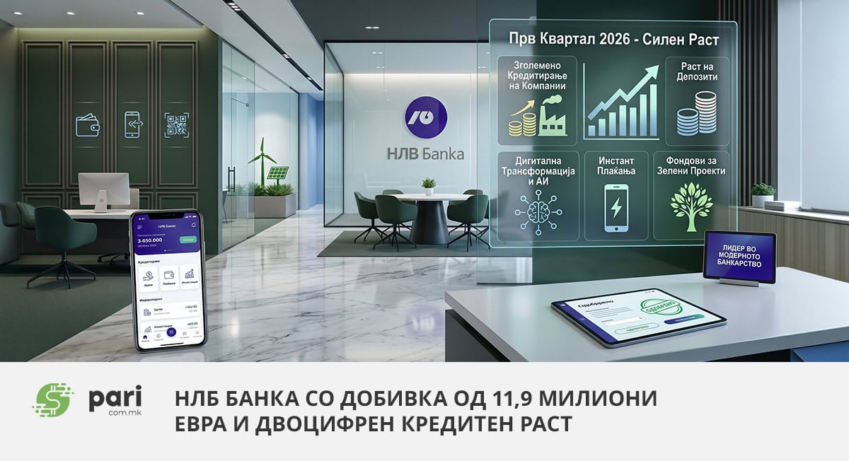 НЛБ банка со добивка од 11,9 милиони евра и двоцифрен кредитен раст