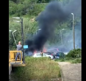 ВИДЕО: Едно лице повредено во пожарот под Кале