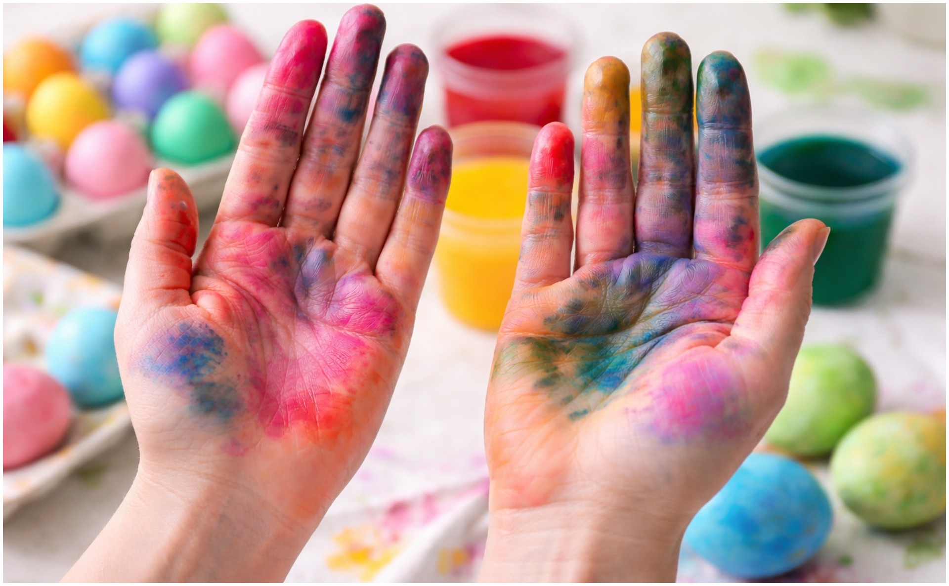 Брзо и лесно: Како да ги извадите дамките од бојата за јајца од прстите?