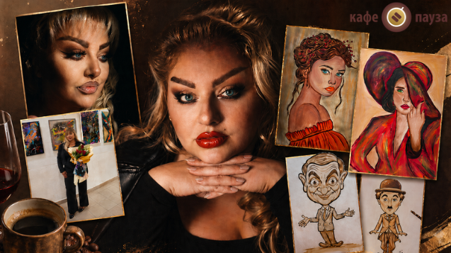 Стефани од Гостивар црта со кафе и вино: Нејзините портрети ја носат до изложба во Италија (ФОТО)