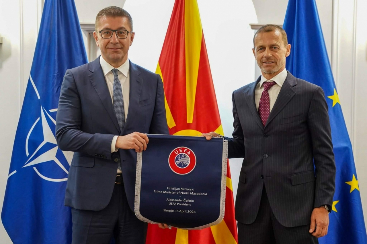 Чеферин беше на прием кај премиерот Христијан Мицкоски