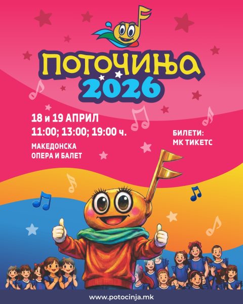 На 18 и 19 април во Македонска опера и балет:  Детскиот фестивал „Поточиња 2026“