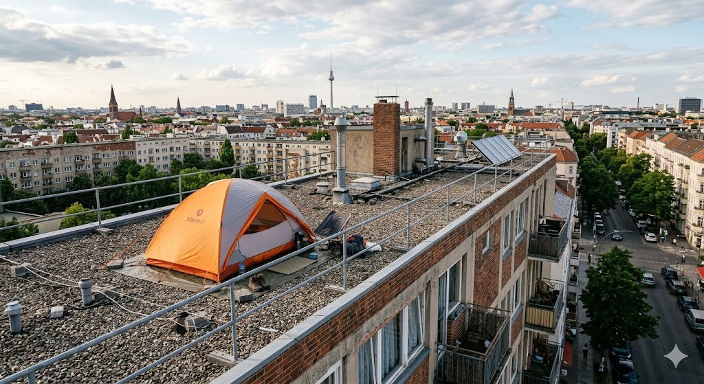 За ноќевање во шатор на врвот на зградата наплаќаат по 75 евра