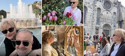 Билјана Дебарлиева блеска покрај сопругот во Милано – Влегоа во Дуомото, уживаа во прошетки низ градот (фото)