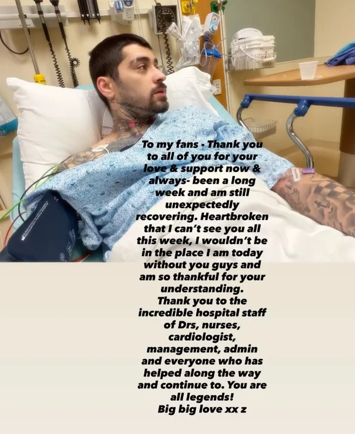 Зејн Малик хоспитализиран на денот на објавувањето на неговиот нов албум: „Беше долга недела и се опоравувам“