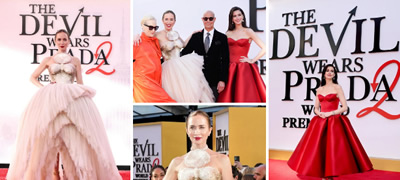 Емили Блант во фустан со 25.000 пердуви, Ен Хетавеј во ѓаволско црвена – Ѕвездите од „The Devil Wears Prada 2“ на премиера во Њујорк (фото)