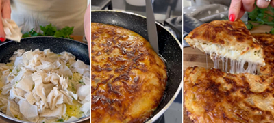 Домашен крцкав бурек во тавче – се прави со растурени кори, полнет со сочен фил