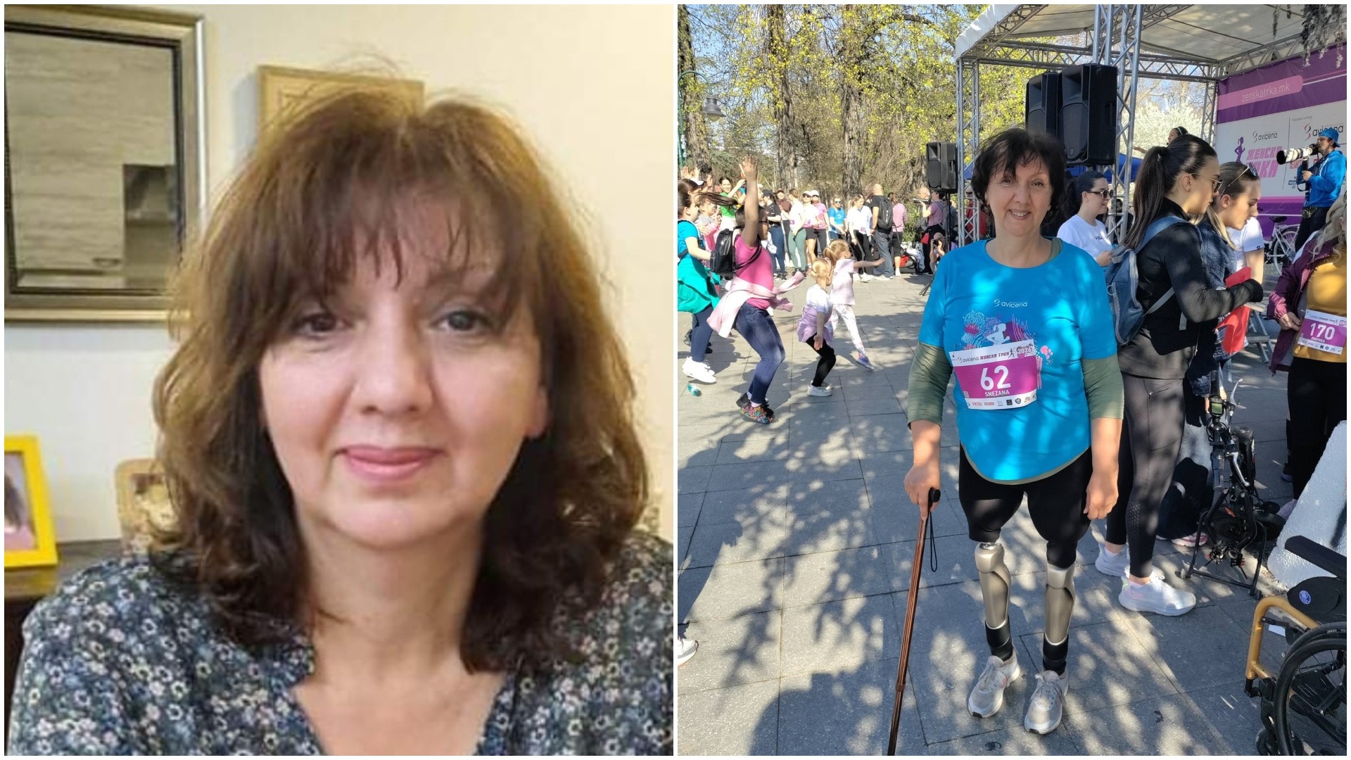 Со две ампутирани нозе, но со срце полно сила – Снежана ја помина целта со поддршка на хорот „Фрида“