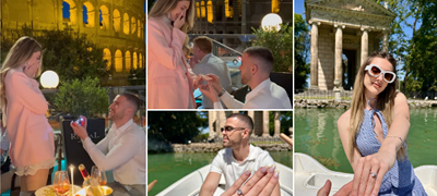 Мартинијан Кириловски ја запроси 8 години помладата девојка во Рим – клекна на колено во ресторан, аплауз од сите гости