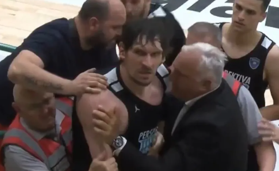 Колосот Марјановиќ тргна да се тепа со навивач, го спречи Дончиќ (Видео)