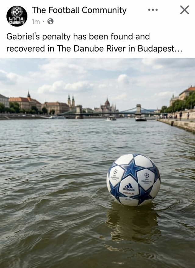 Топката по ударот на Габриел „завршила“ во – Дунав (ФОТО)
