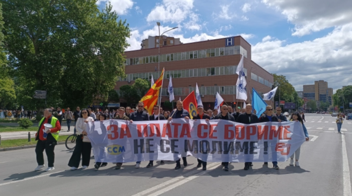Протест на ССМ за повисока минимална плата и подобри услови за работа