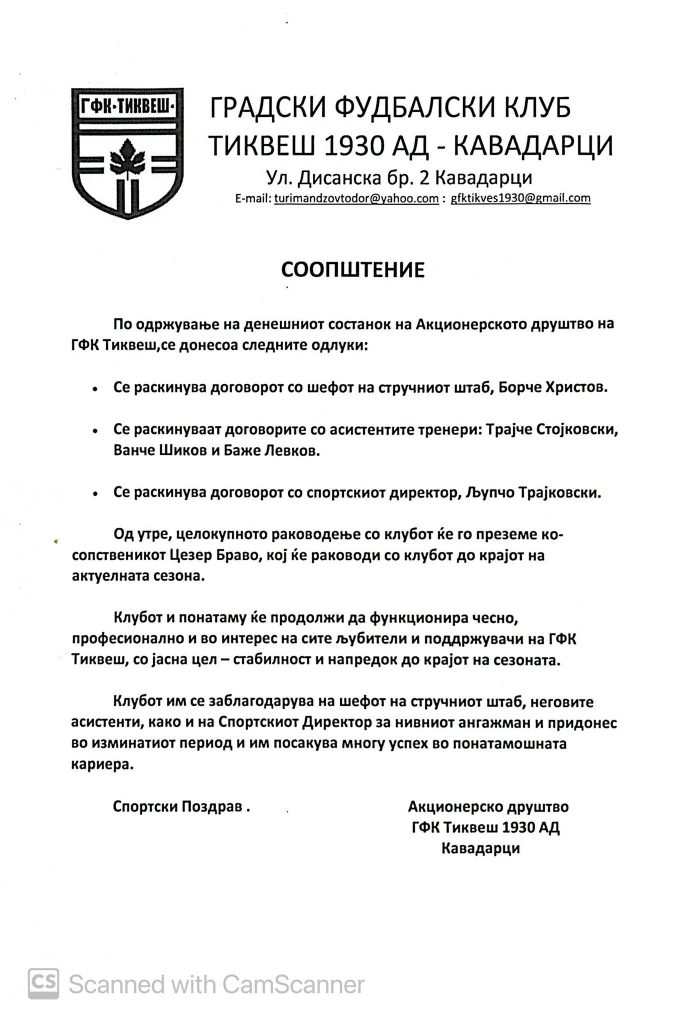 Турците целосно го преземаа Тиквеш и веднаш направија чистка – ќе има нов тренер!