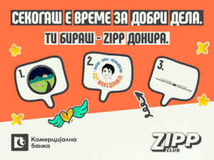 Гласот на младите создава промени – Комерцијална банка преку Zipp Club со нов круг донации